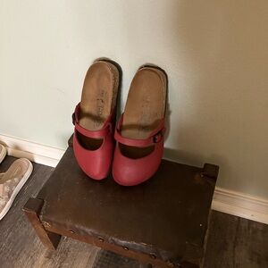Red Mary Jane Clogs